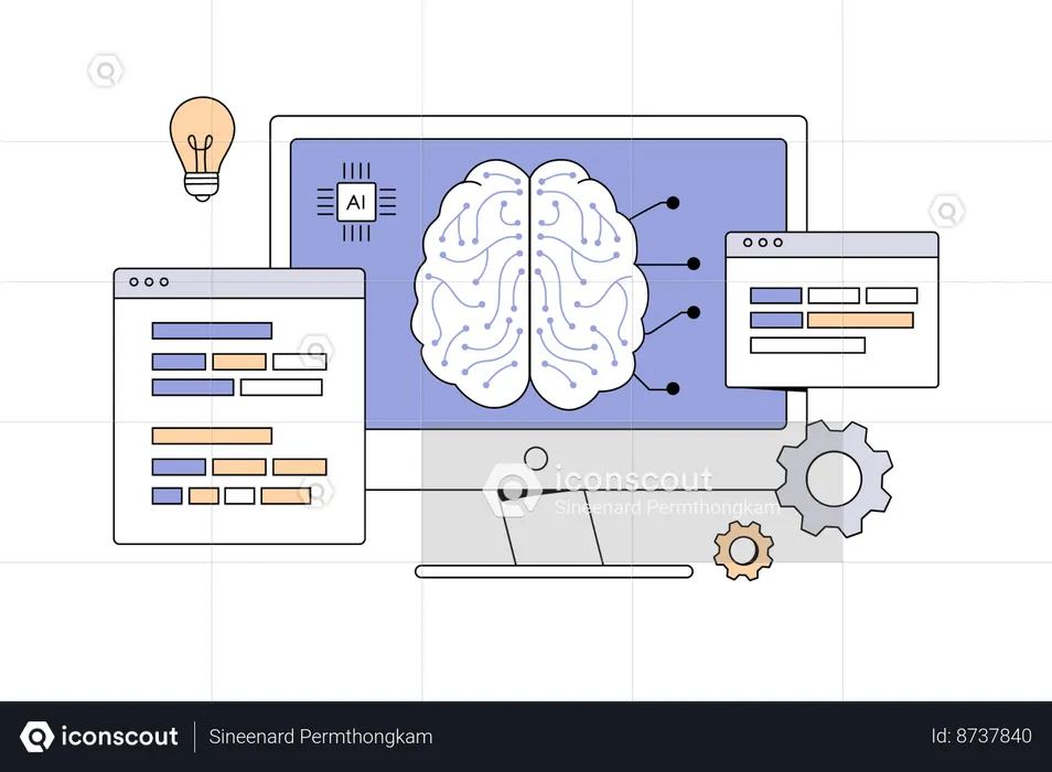 Aprendizaje de inteligencia artificial  Ilustración