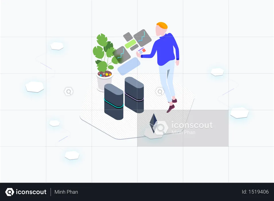 AR Blockchain-Plattform  Illustration