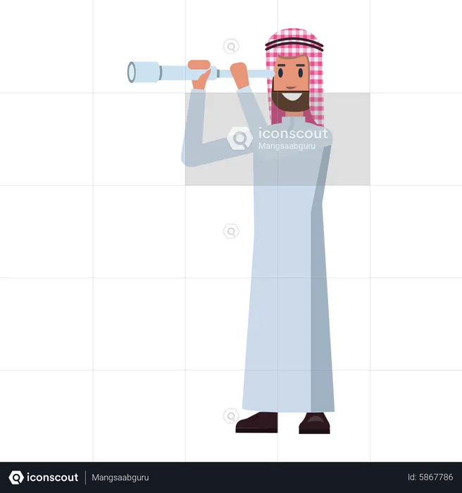 Arab Businessman search opportunity  Illustration