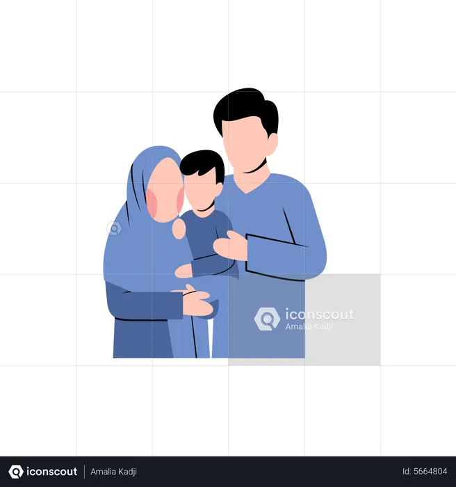 Arab Family  Illustration