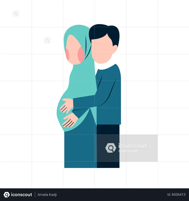 Couple enceinte arabe  Illustration