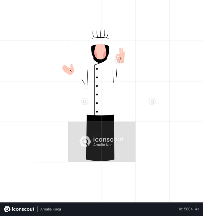 Arabic female chef  Illustration
