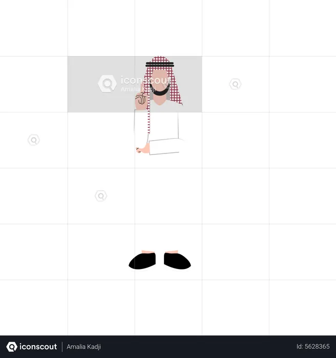 Arabic man raising finger  Illustration