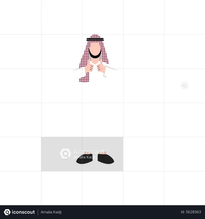 Arabic man showing both thumbs up  Illustration