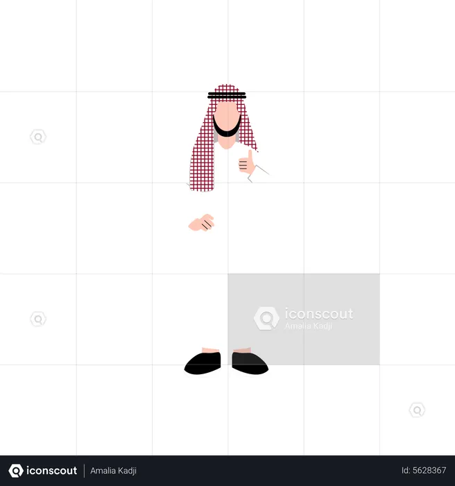 Arabic man showing thumbs up  Illustration