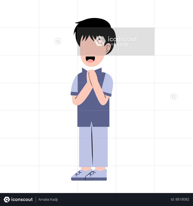 Arabic man With Eid Greeting  Illustration