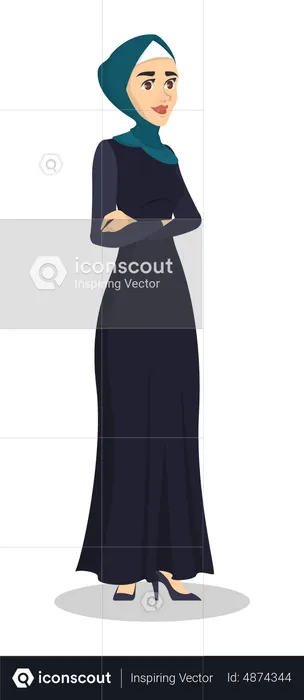 Arabic woman standing  Illustration