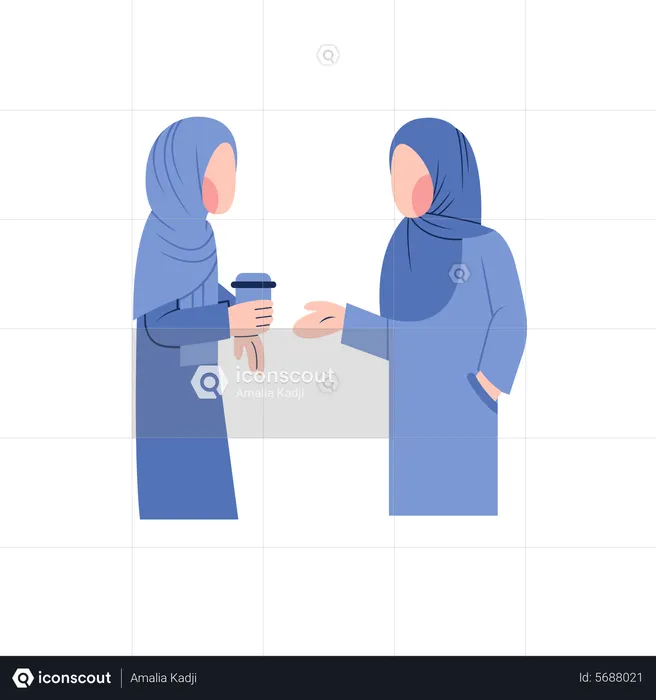 Arabic women talking  Illustration