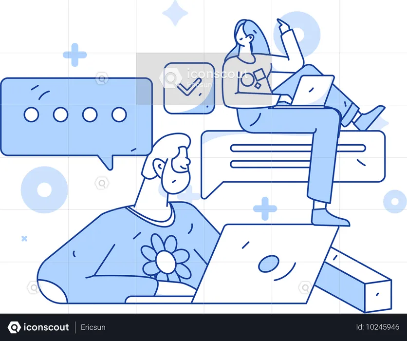 Team-Chat online  Illustration