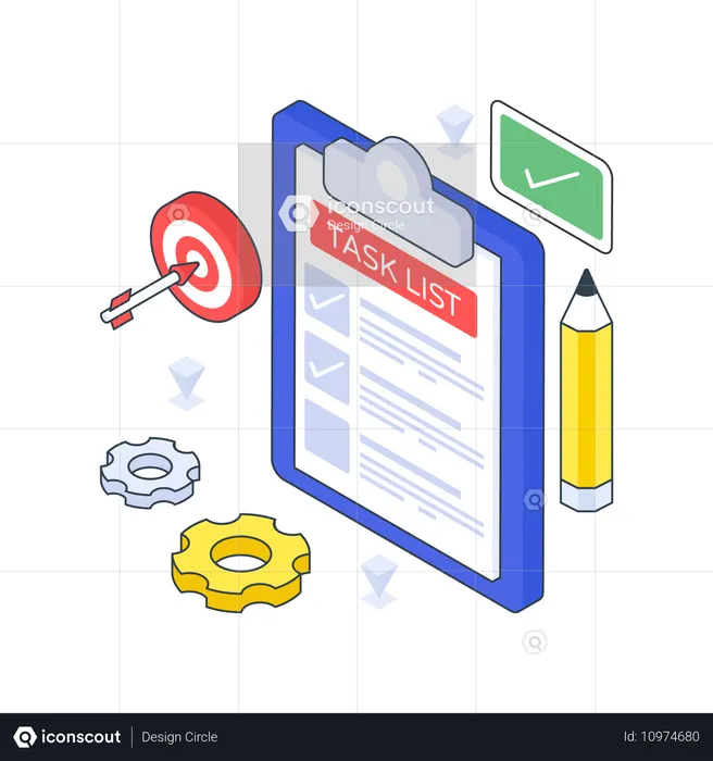 Arbeitsmanagement und Aufgabenliste  Illustration