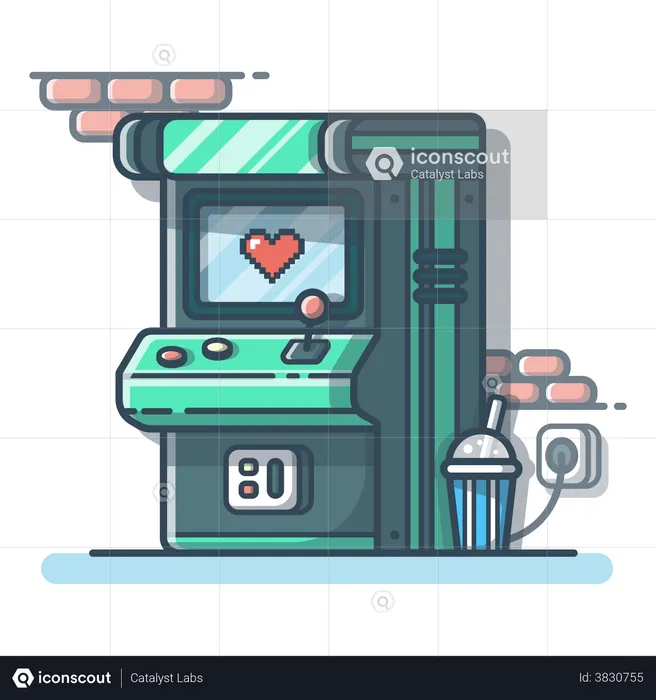 Arcade-Spielkonsole in der Game zone  Illustration