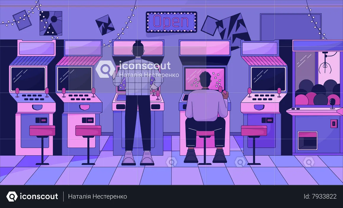 Arcade video gaming  Illustration