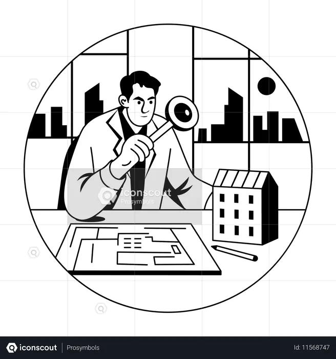 Architecture making building design  Illustration