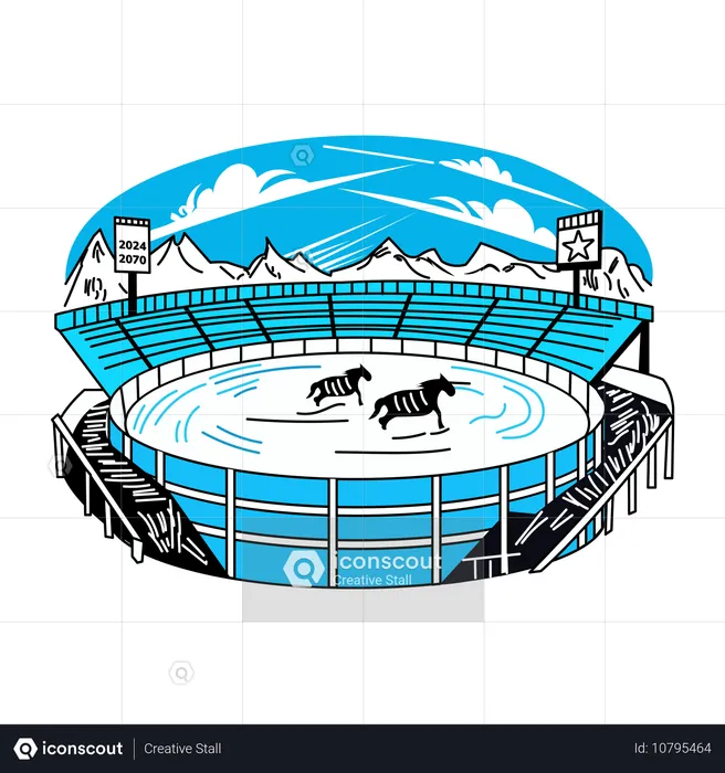 Arena de rodeo  Ilustración