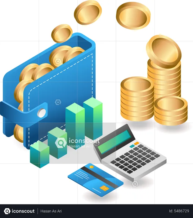 Argent stocké dans le portefeuille  Illustration