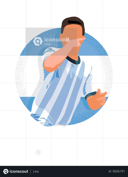 Argentina soccer player celebrating  Illustration