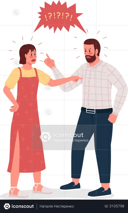 Arguing couple  Illustration