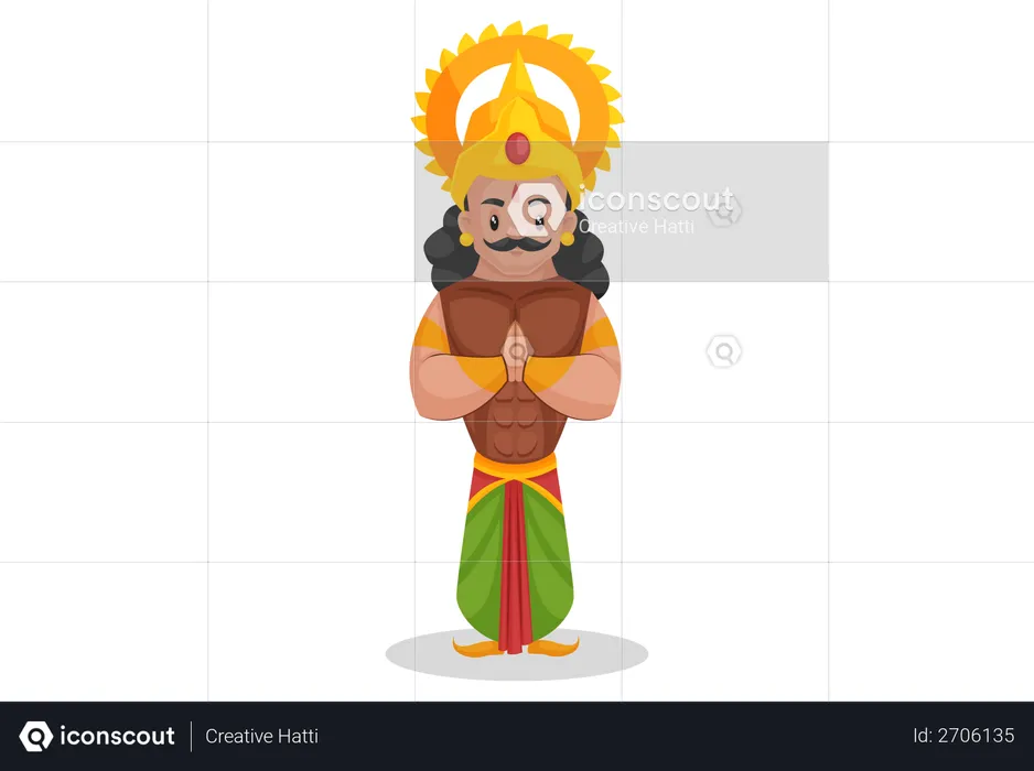 Arjun standing in welcome pose  Illustration