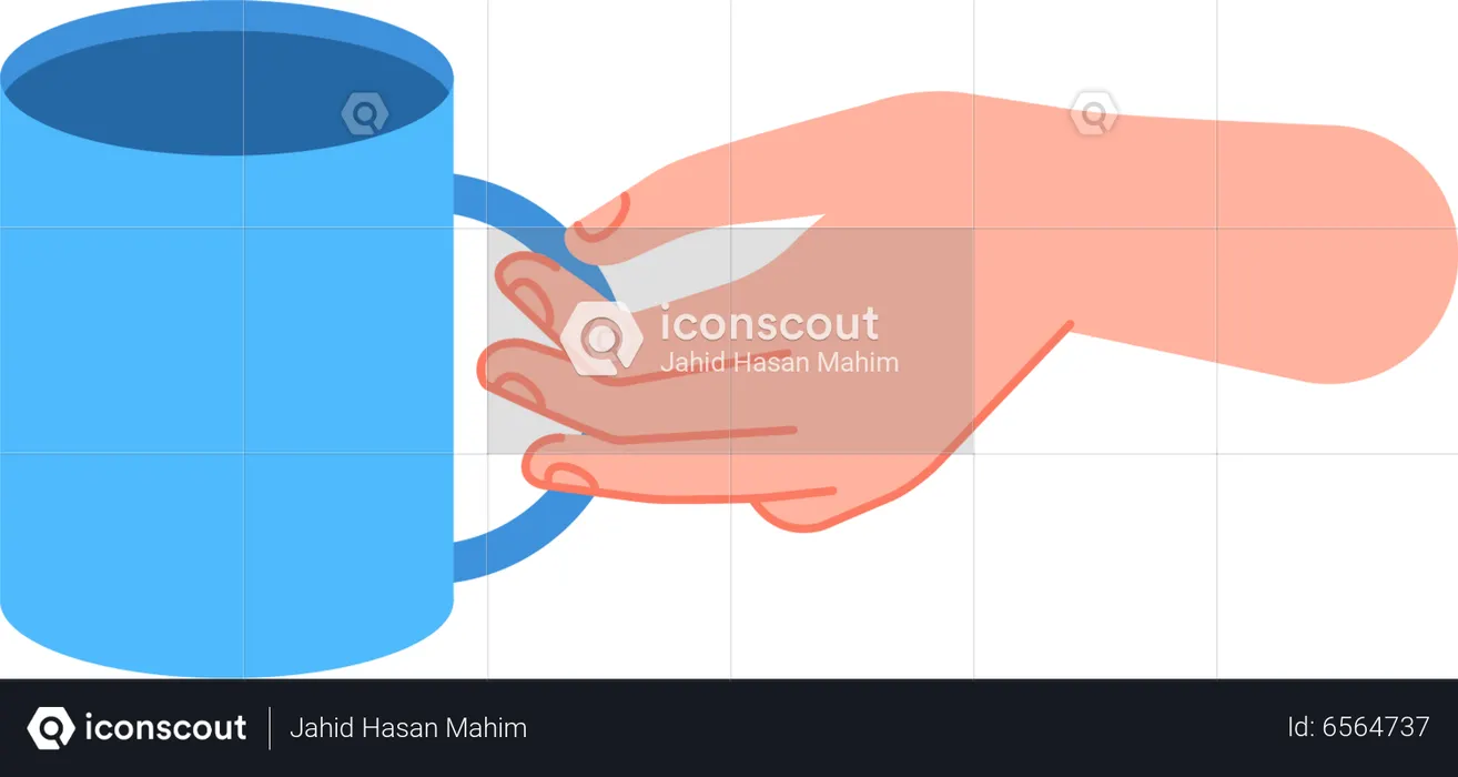 Arm holding cup  Illustration