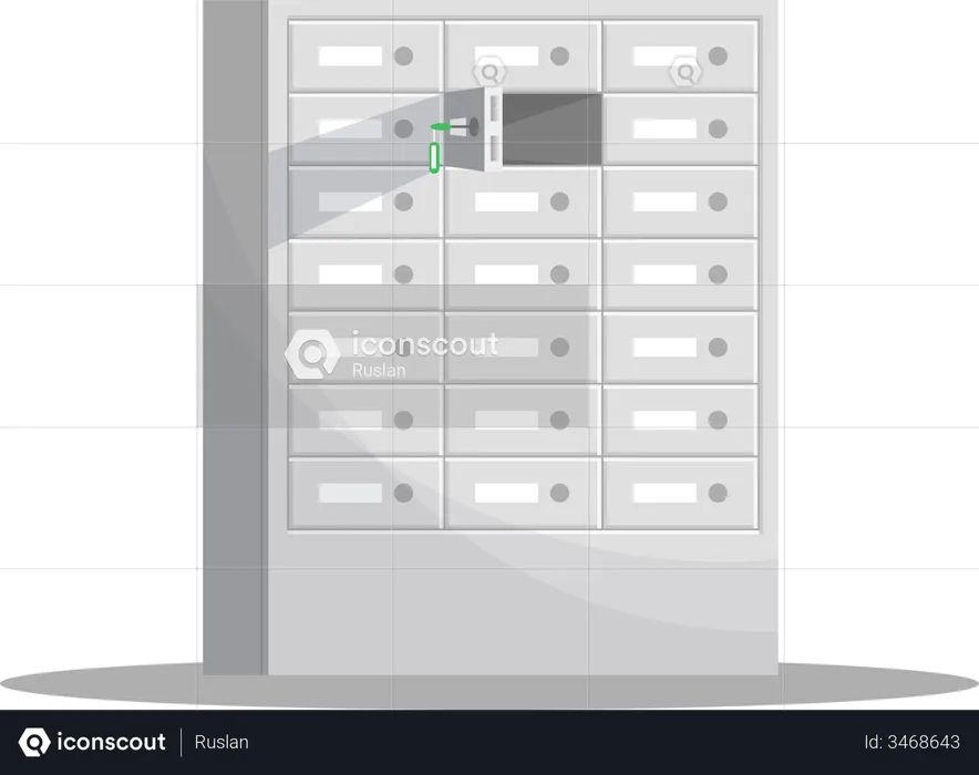 Armário seguro do banco  Ilustração