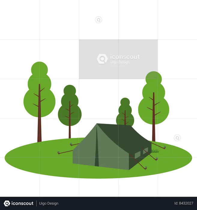 Army Camping Tent  Illustration