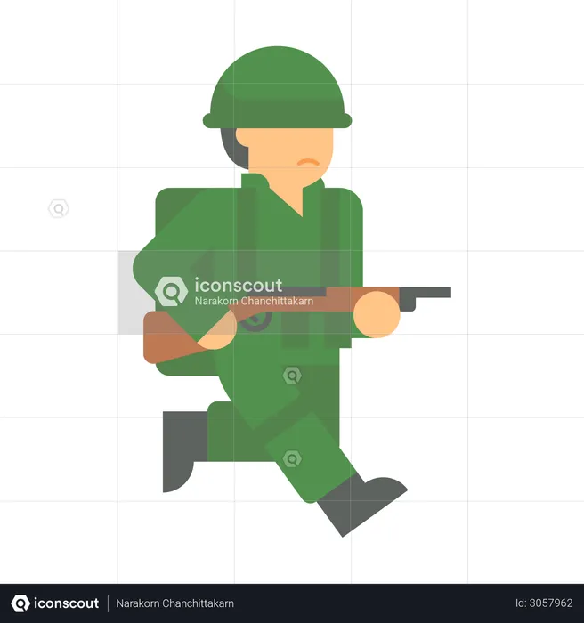 Army man going on war  Illustration