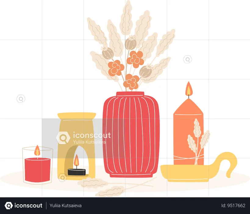 Decoração de aromaterapia  Ilustração