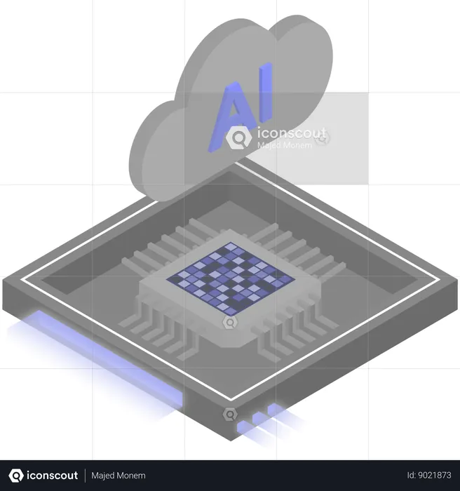 Arquitetura de chip AI  Ilustração