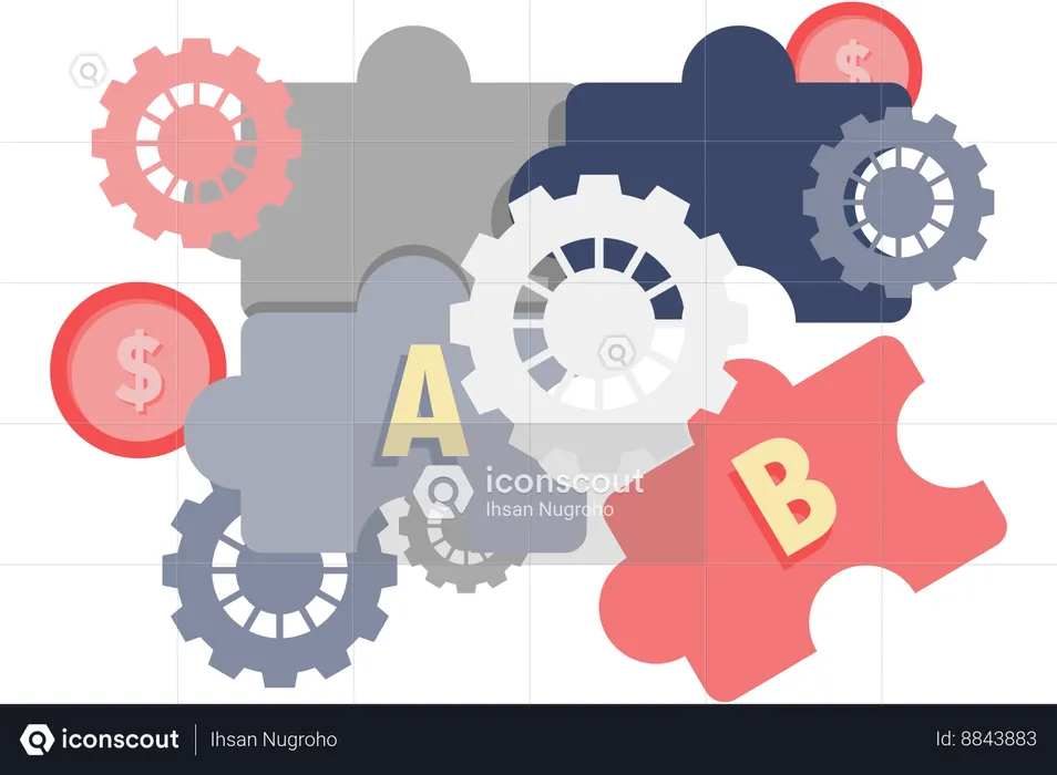 Arrangement de puzzles et d'équipements  Illustration