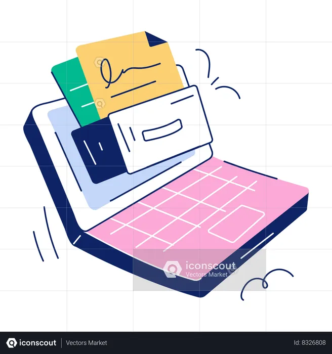 Arranging Laptop Files  Illustration