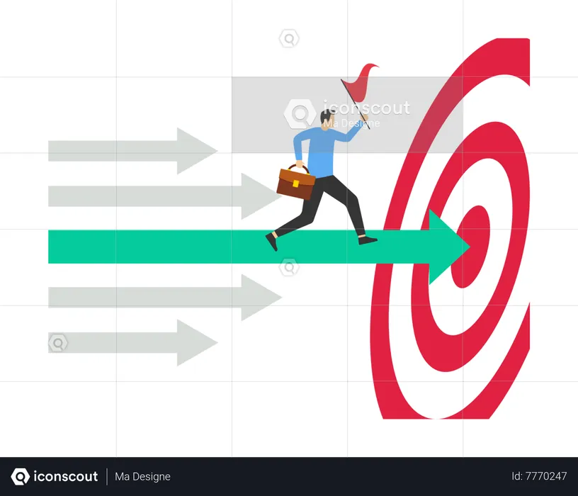 Arrow directed towards the goal  Illustration