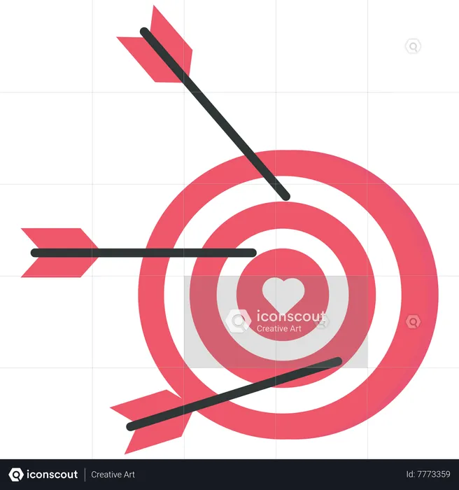 Arrow misses a heart target  Illustration
