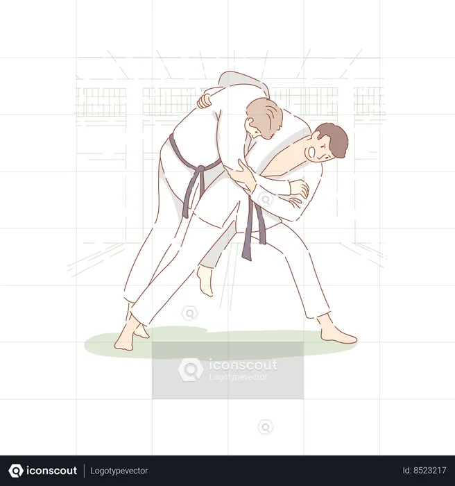 Artes marciais asiáticas tradicionais  Ilustração