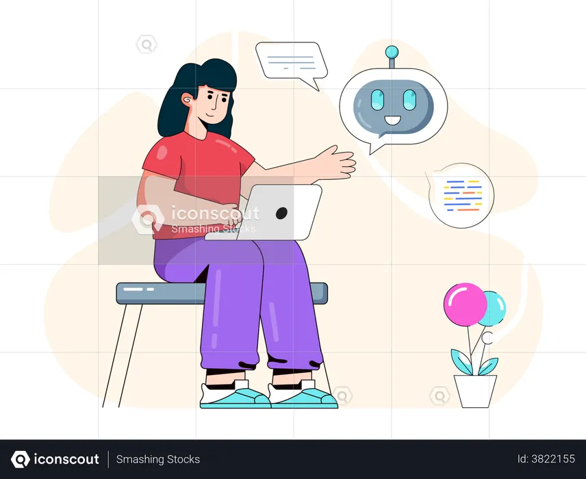 Artificial chat bot  Illustration