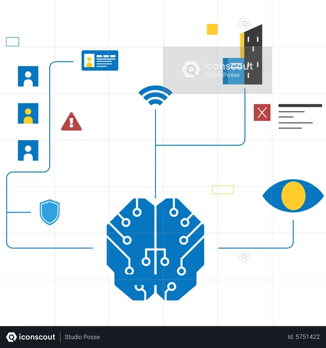 Artificial Intelligence Network  Illustration