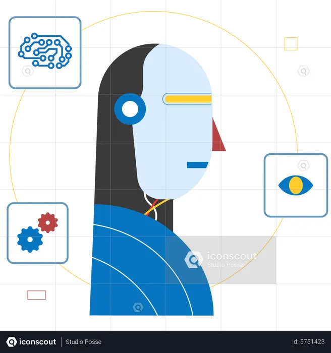 Artificial Intelligence Robotics  Illustration