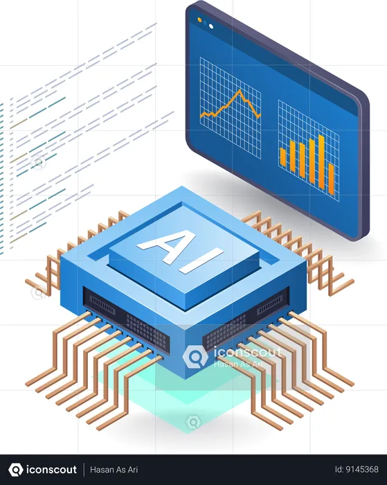 Artificial intelligence analysis programmer management  Illustration