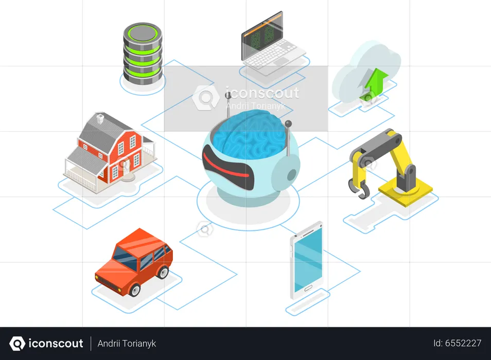 Artificial intelligence and automation  Illustration