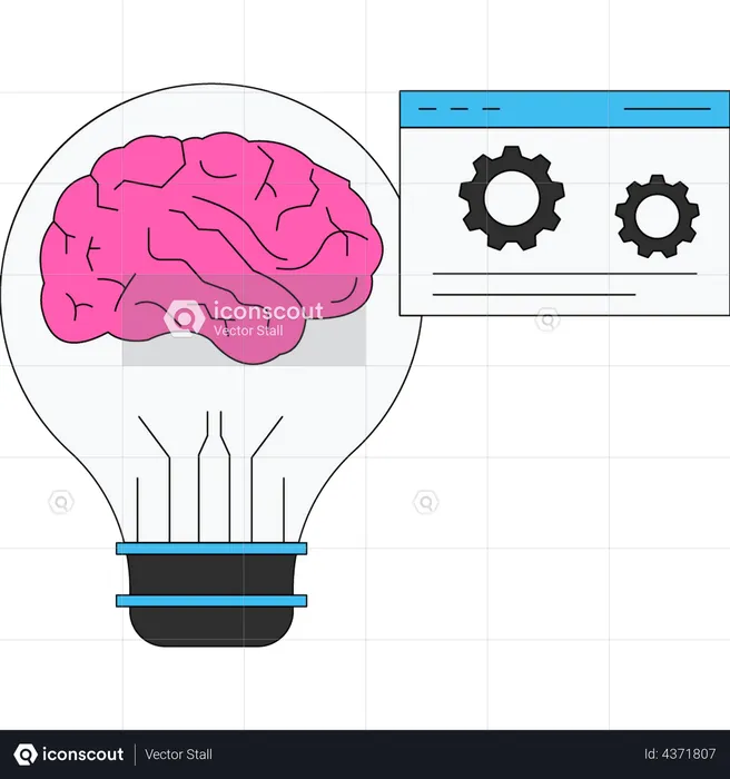 Artificial intelligence brain maintenance  Illustration