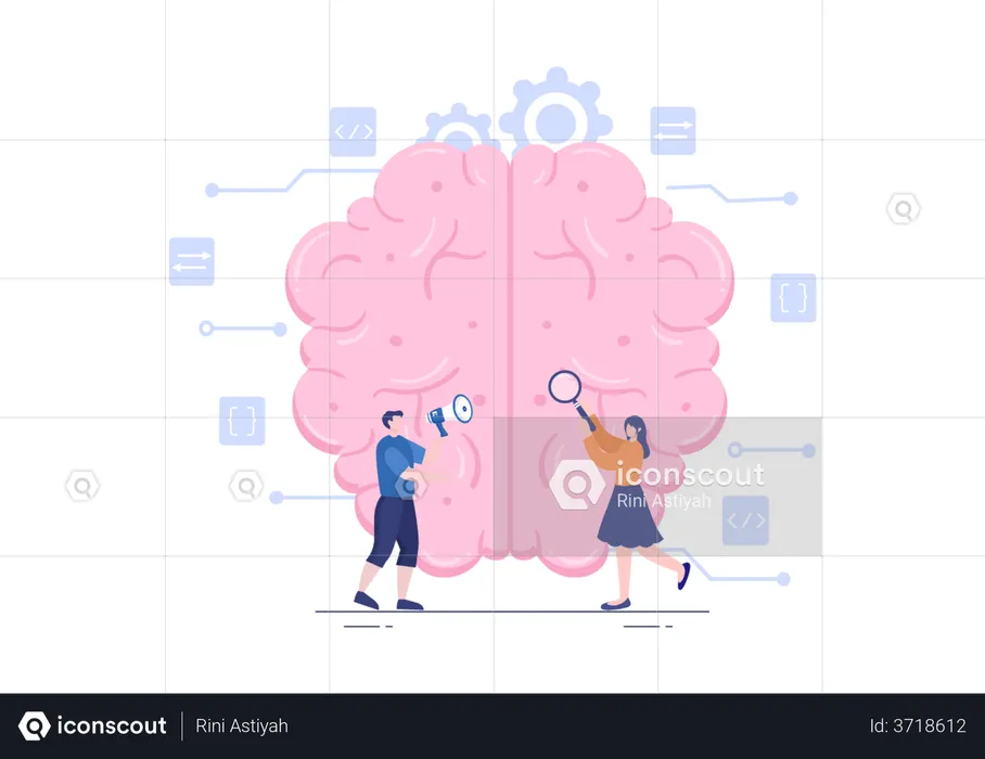 Artificial Intelligence Brain Technology  Illustration