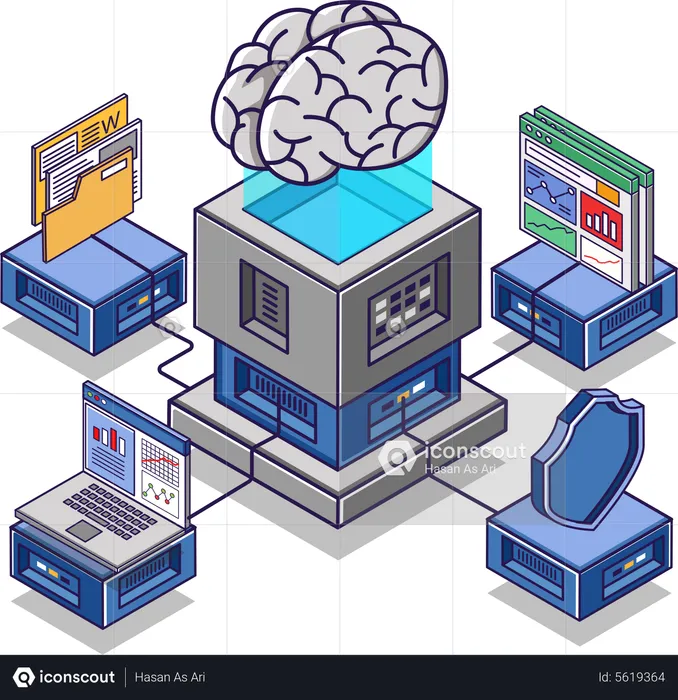 Artificial intelligence business analysis  Illustration