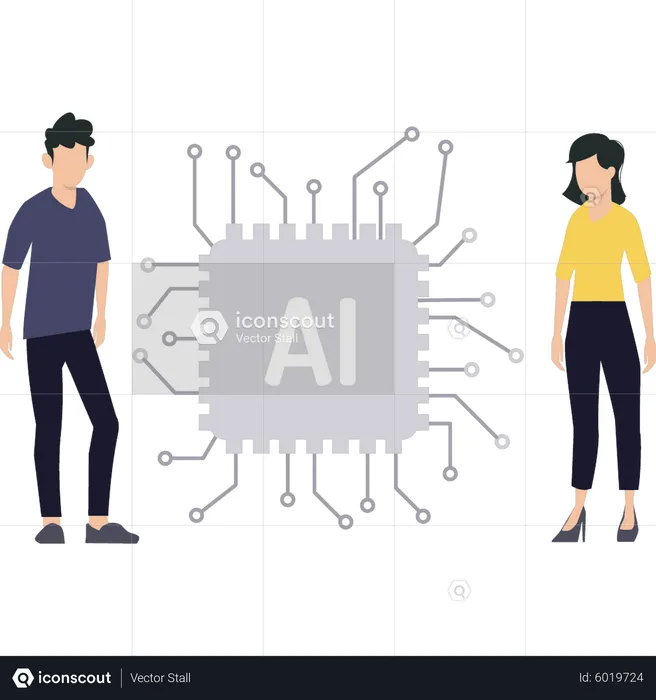 Artificial intelligence chip  Illustration
