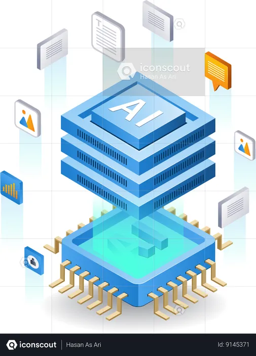 Artificial intelligence chip  Illustration