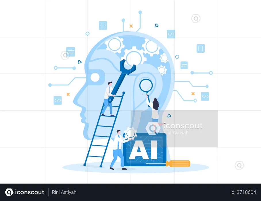 Artificial Intelligence Development  Illustration