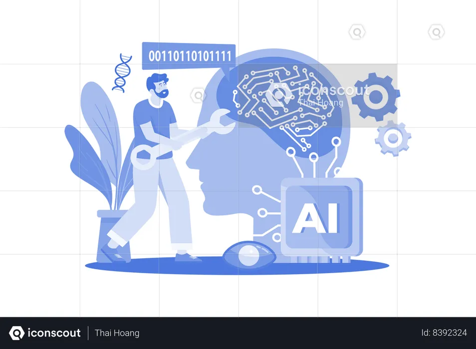 Artificial Intelligence Engineer  Illustration