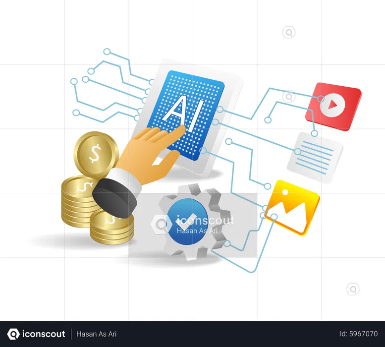 Artificial intelligence for marketing optimization  Illustration