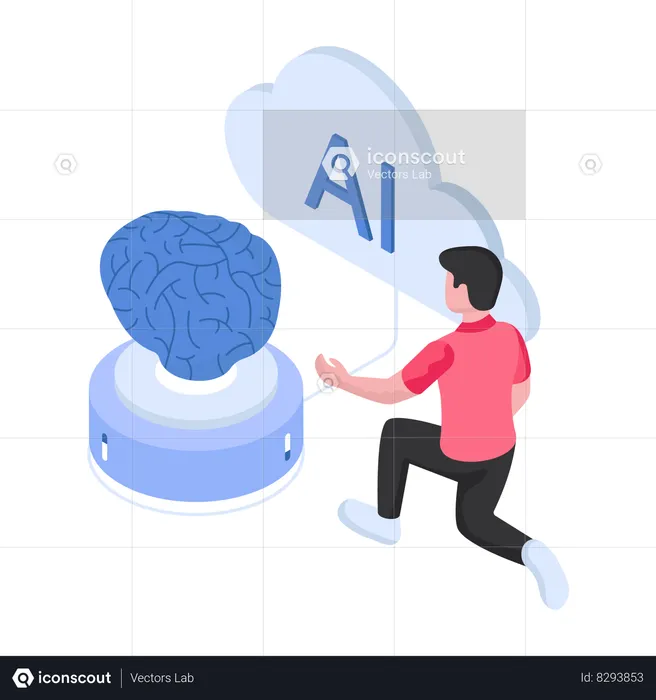 Artificial Intelligence Human Brain  Illustration