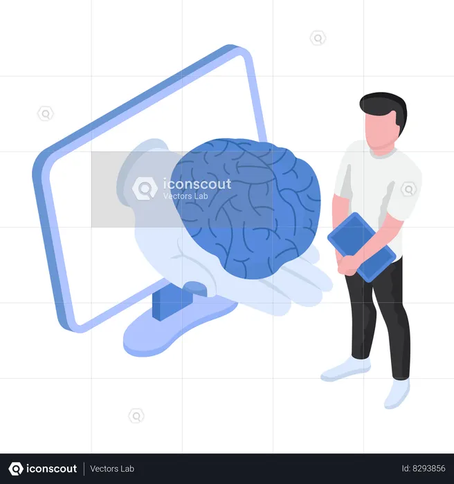 Artificial Intelligence Human Brain  Illustration