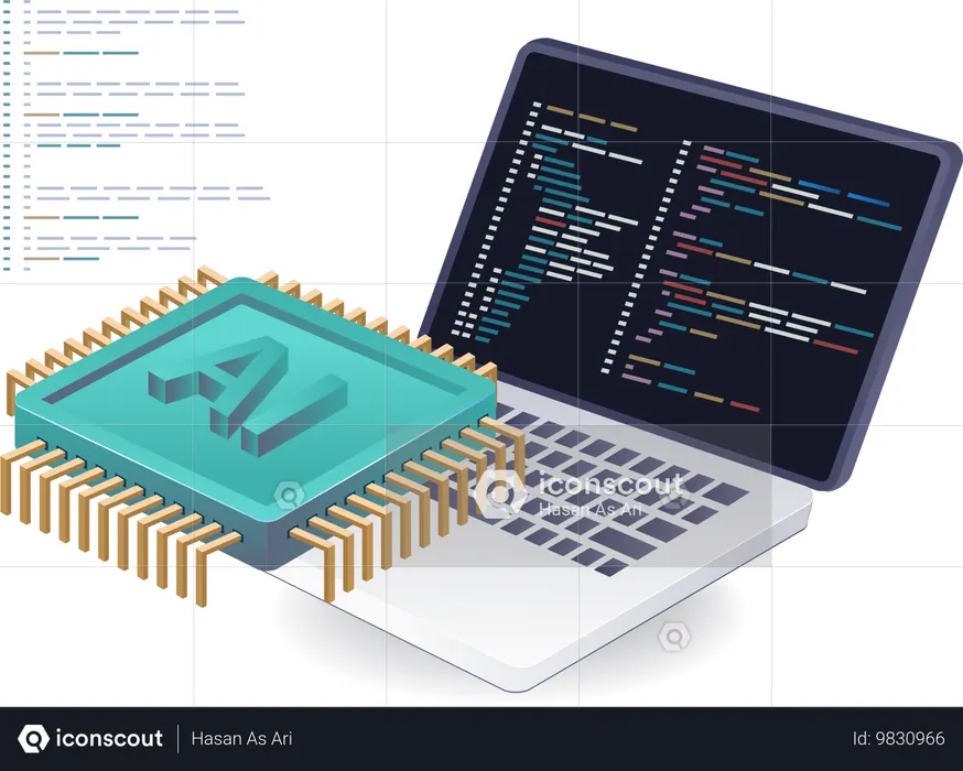 Artificial Intelligence In Programming Language Data Illustration ...