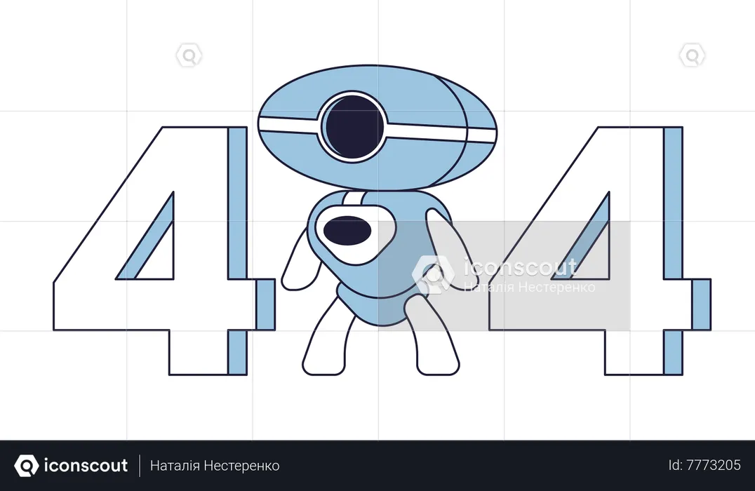 Artificial intelligence robot error 404  Illustration